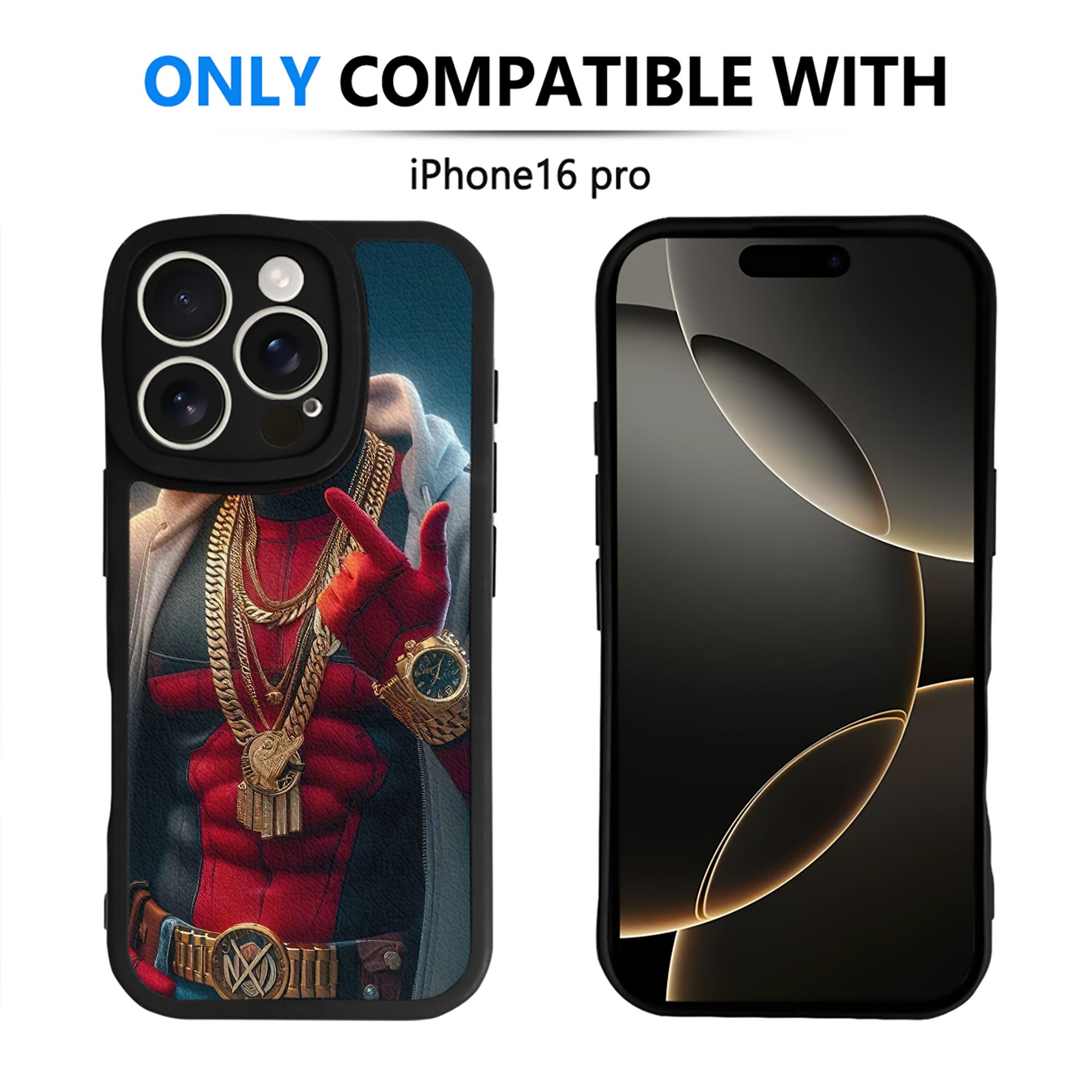 （画像用） Deadpool デッドプール 【iPhone 16シリーズ対応】シリコンスマホケース（レザー調） 材質：シリコン